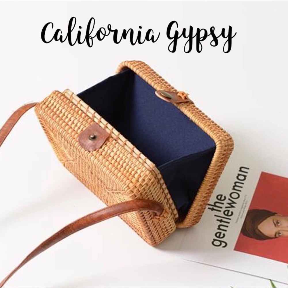Boho gypsy rattan crossbody bag - Picture 3 of 8